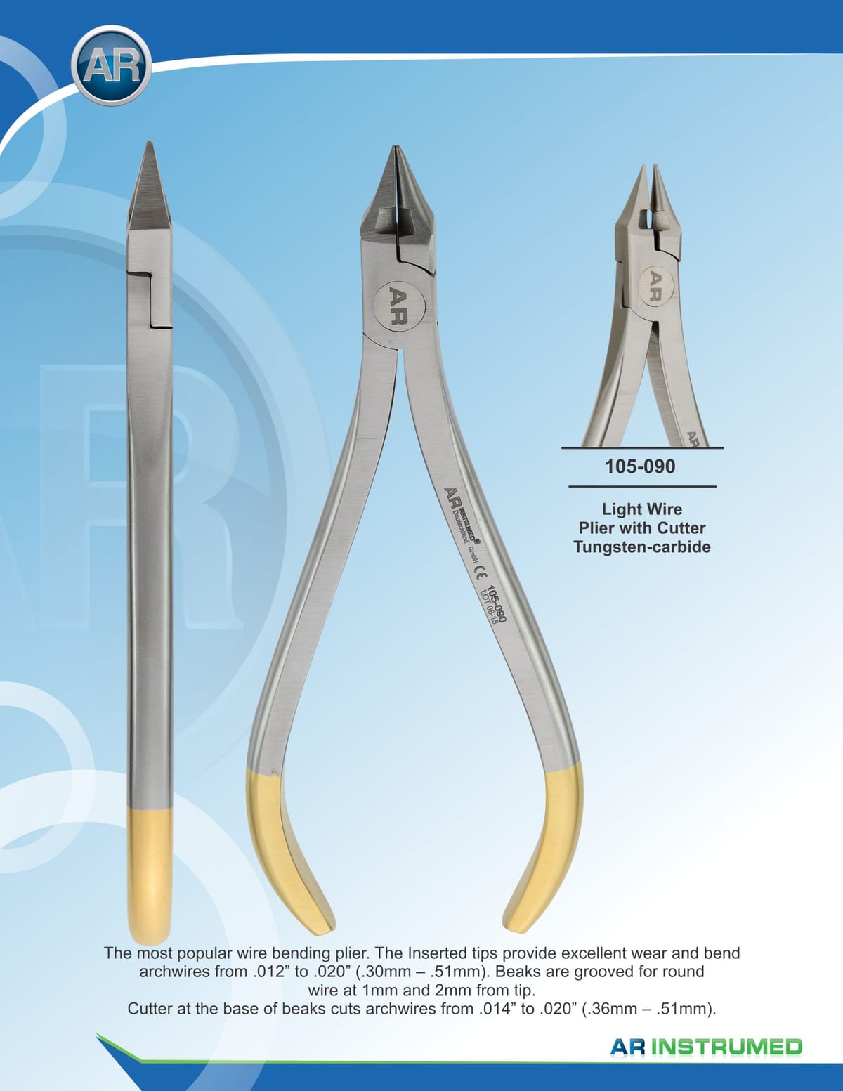 Bird Beak Plier With Cutter max 0.51mm .022" Wire – AR Instrumed, Zangen