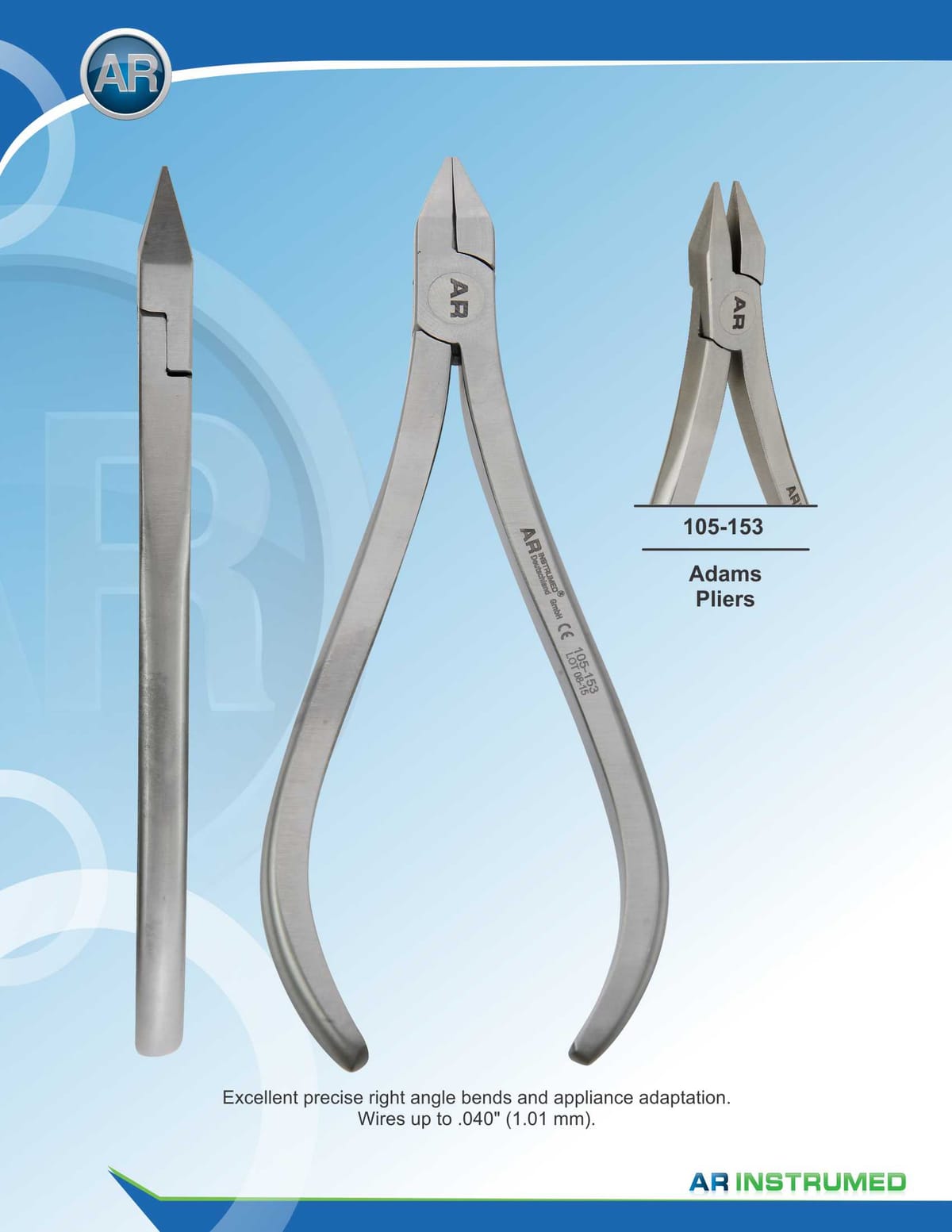 Adams Pliers max 0.7mm .028" Wire – AR Instrumed, Zangen