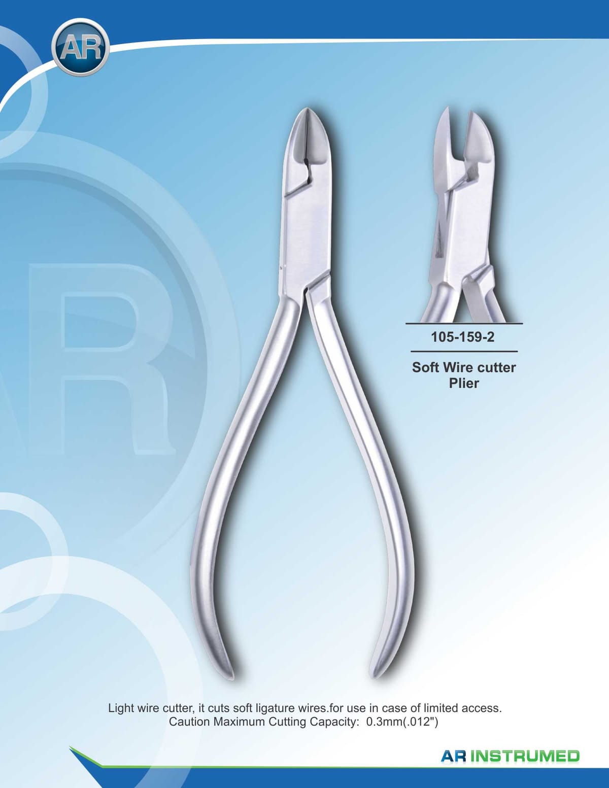 Soft Wire Cutter Plier max 0.30mm .012" Wire – AR Instrumed, Pliers