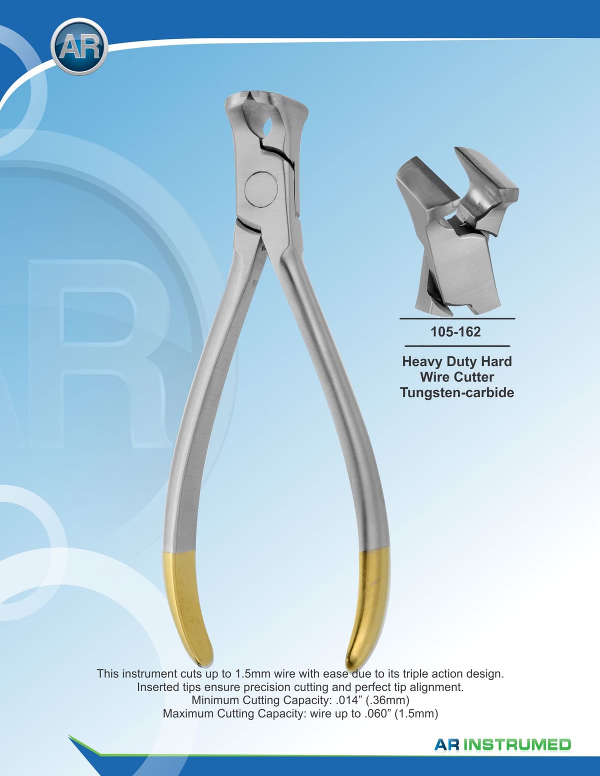 Heavy Duty Hard Wire Cutter max 1.0mm .040" Wire – AR Instrumed, Pliers