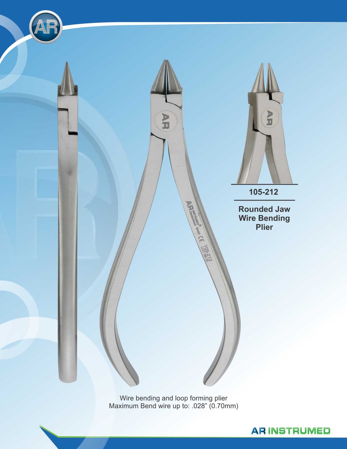 Rounded Jaw Wire Bending Plier max 0.51mm .020" Wire – AR Instrumed, Zangen