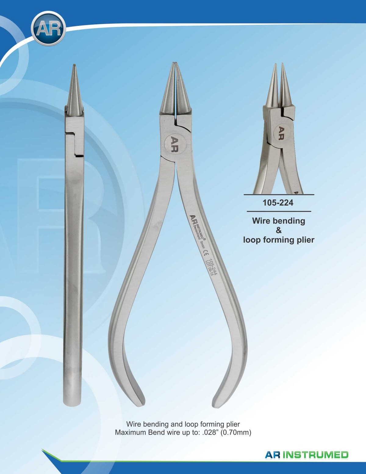 Wire Bending &amp; Loop Forming Plier max 0.51mm .020" Wire – AR Instrumed, Zangen