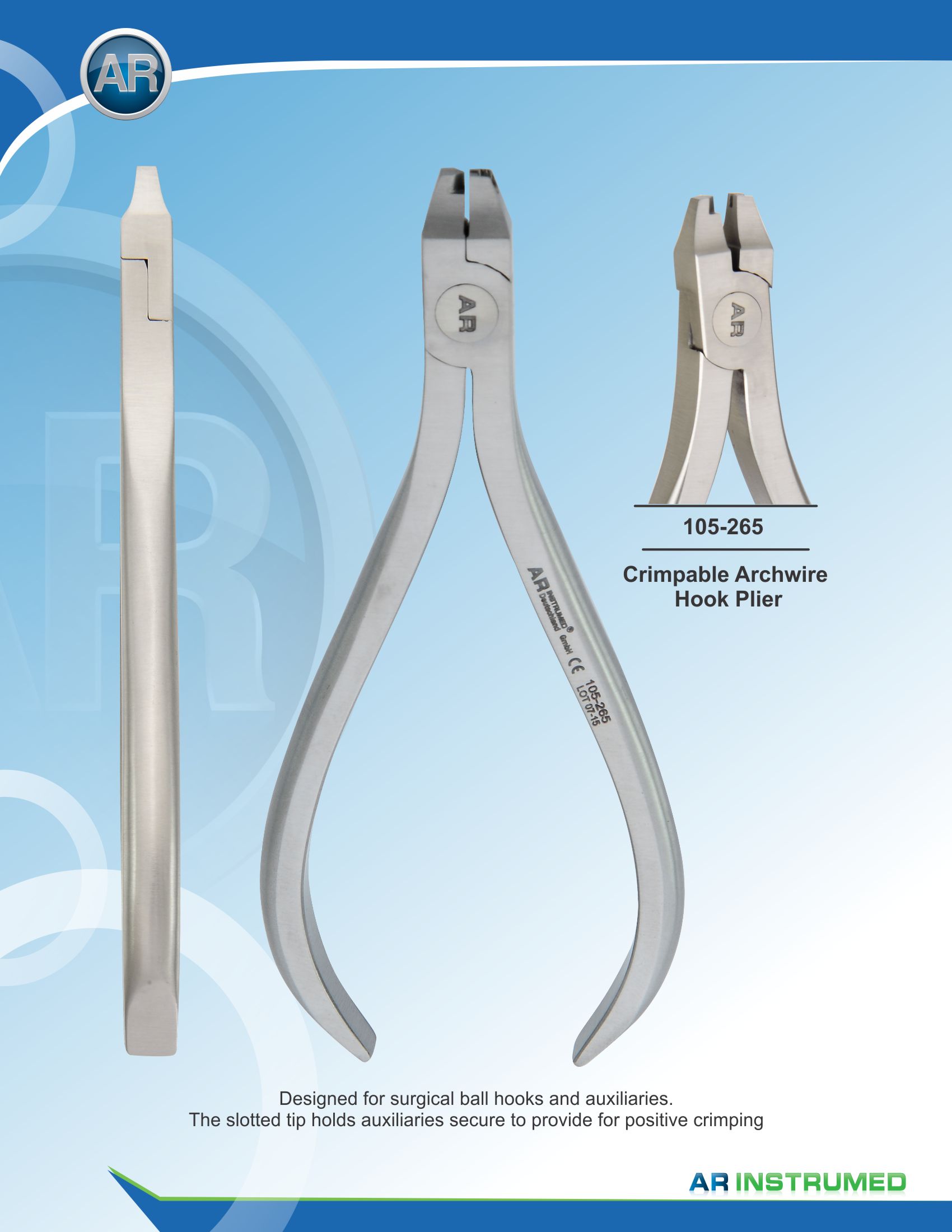 Ball Hook Crimping Plier – AR Instrumed, Orthodontic Pliers & Instruments