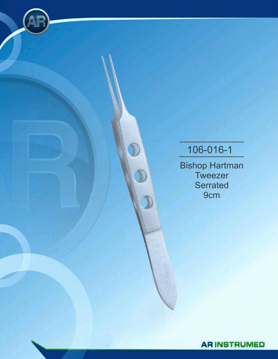 Bishop Hartmann Tweezer Serrated 9cm – AR Instrumed, Tweezers