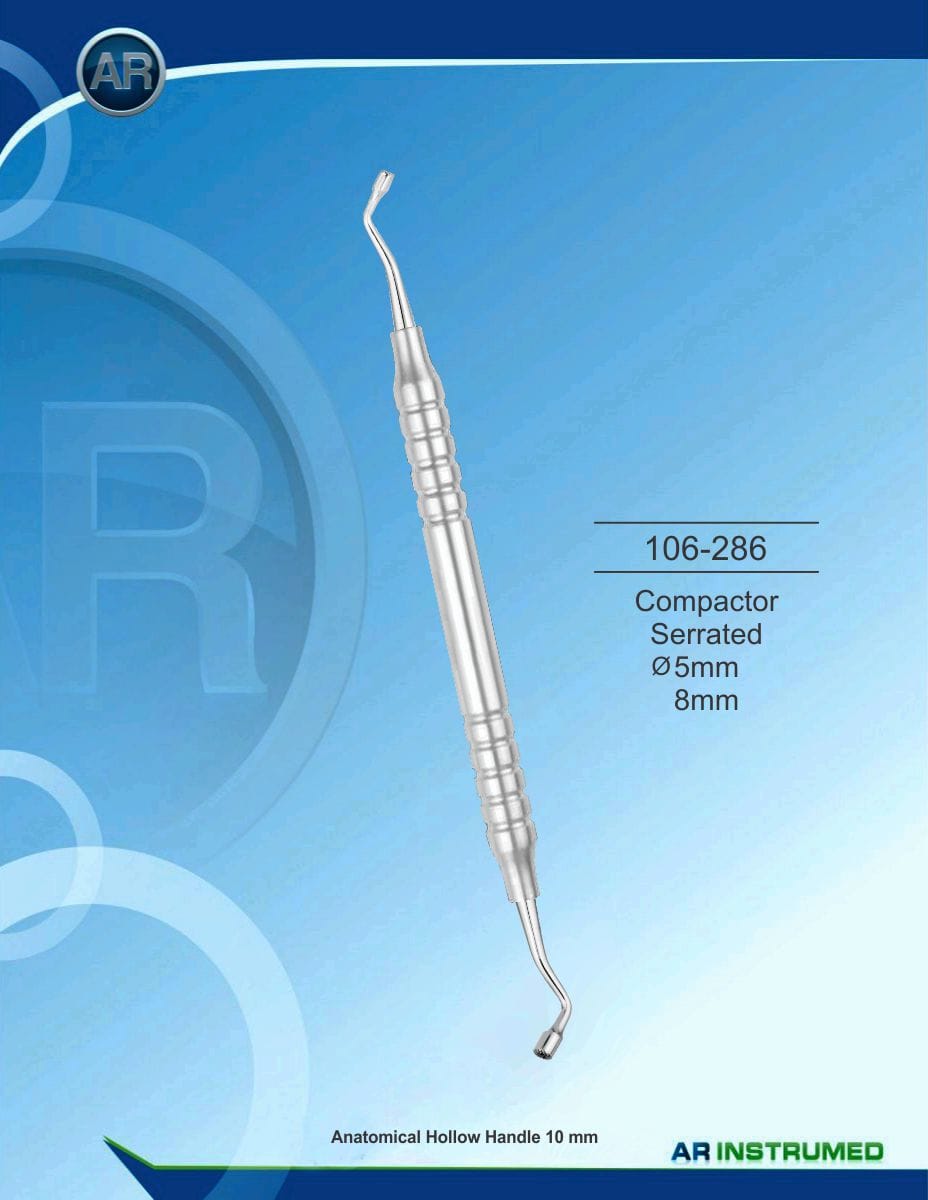 Compactor Plain 5mm 8mm Hollow Handle 10mm – AR Instrumed, Systemunabhängige Instrumente und Zubehör