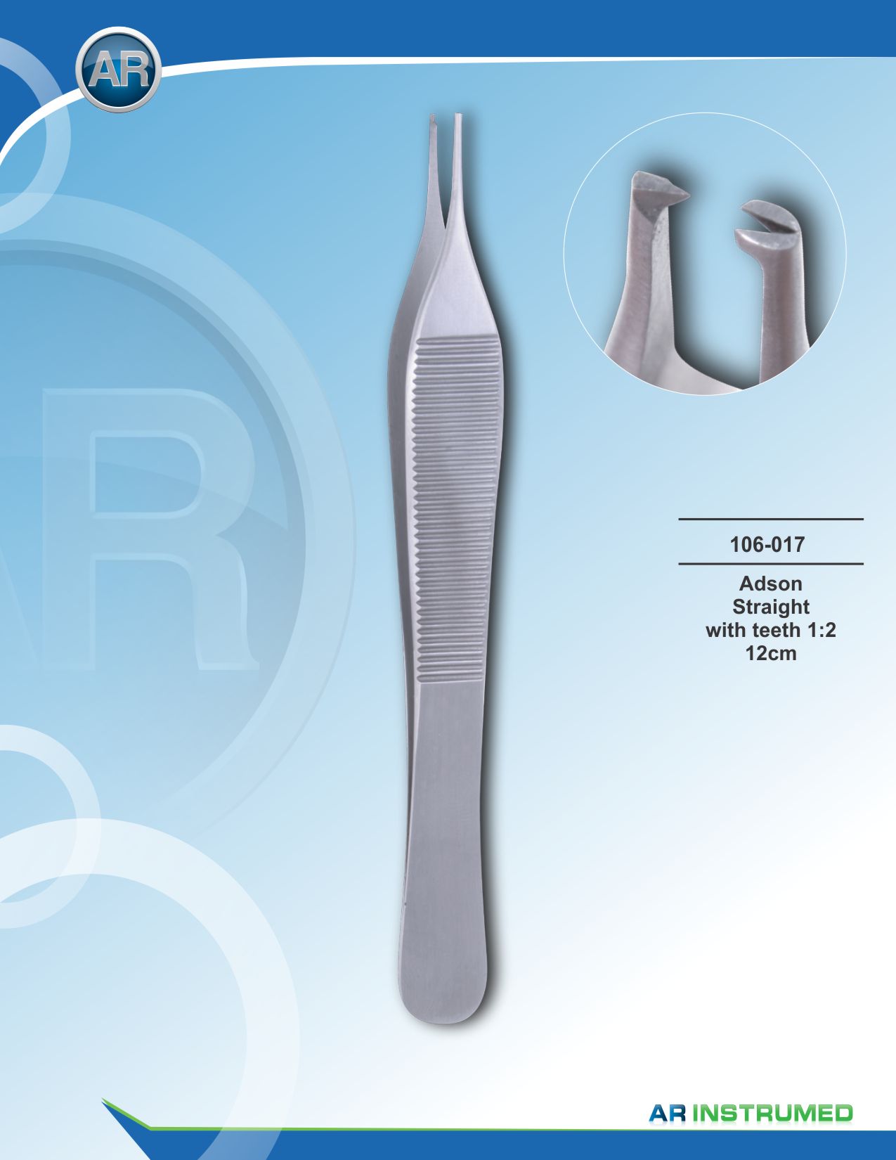 Adson Micro Tweezer 1:2 12cm – AR Instrumed, Tweezers & Forceps