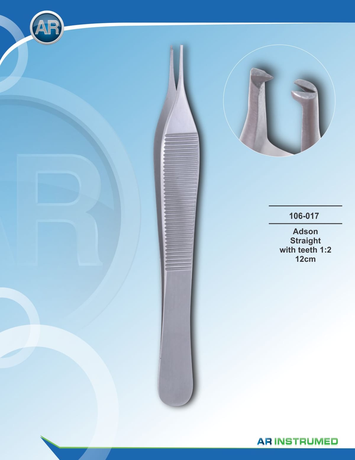 Adson Micro Tweezer 1:2 12cm – AR Instrumed, Pinzetten
