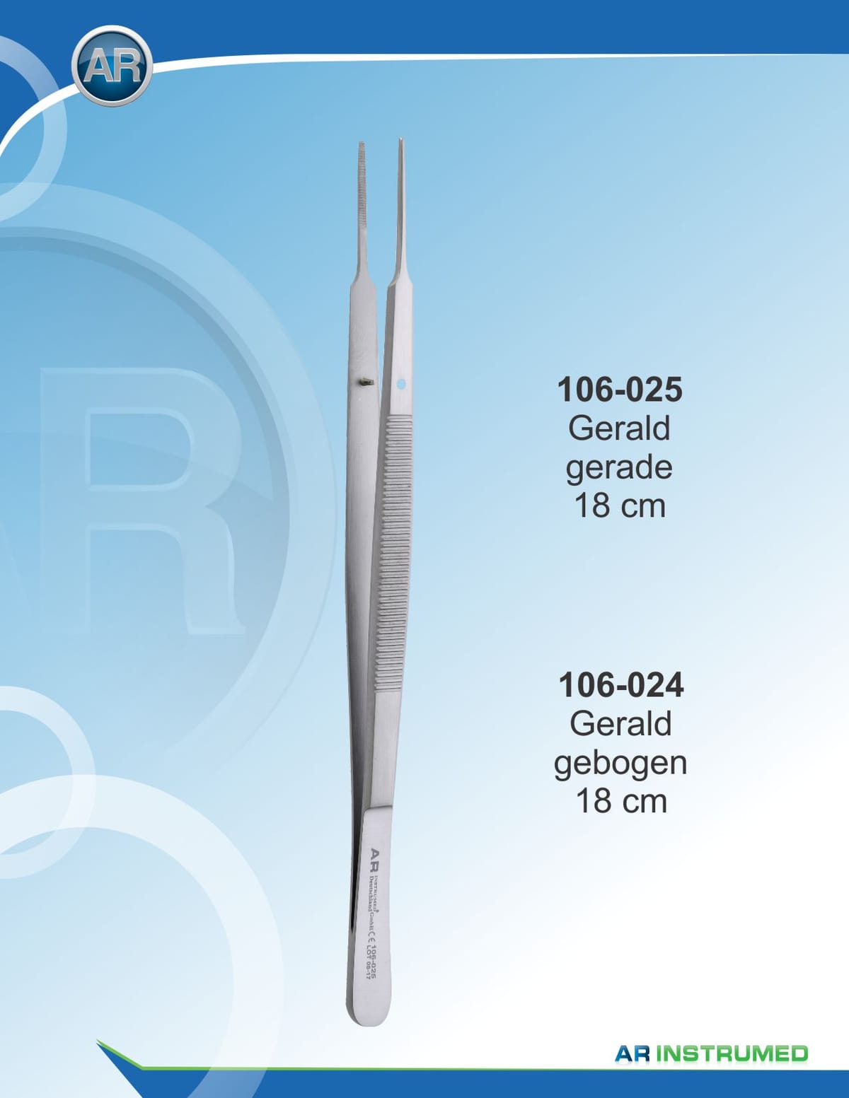 Gerald Forceps Curved 18cm – AR Instrumed, Tweezers