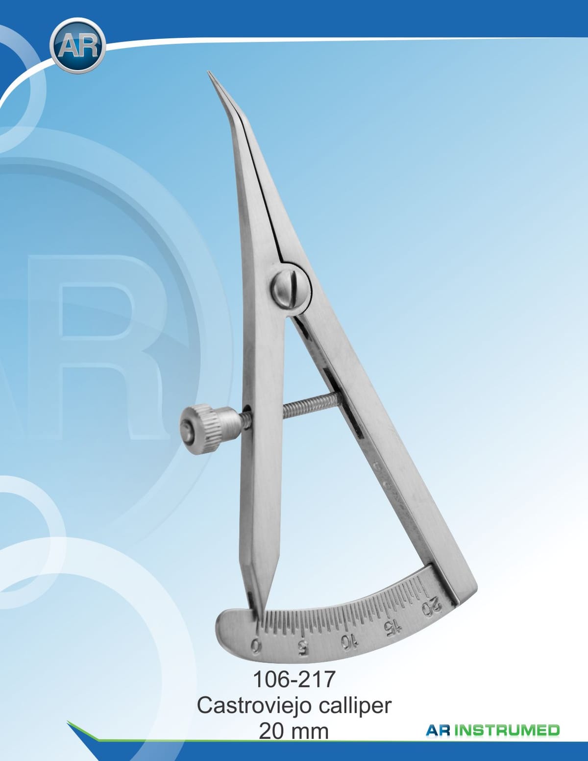 Castroviejo Caliper Straight 0-20mm – AR Instrumed, Sonden