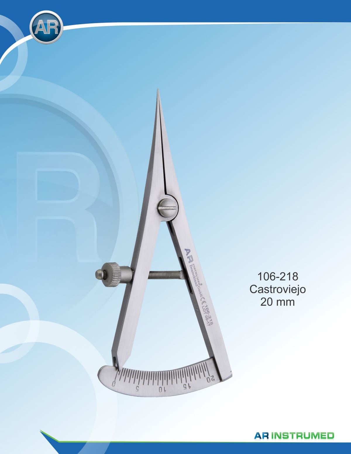 Castroviejo Caliper Straight 0-20mm – AR Instrumed, Accessories for Root Canal Treatment