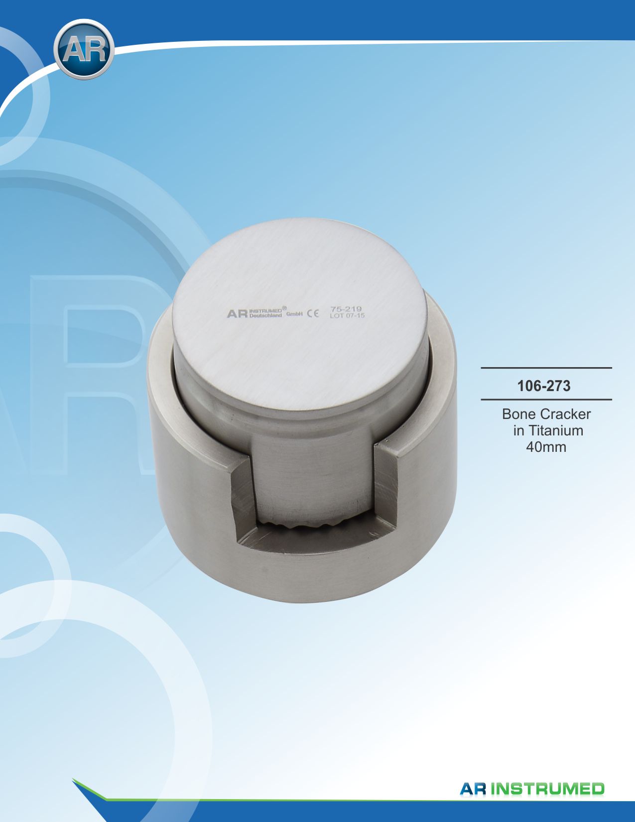 Bone Morselizer in Titanium 40mm – AR Instrumed, Surgical Burs & Bone Mills