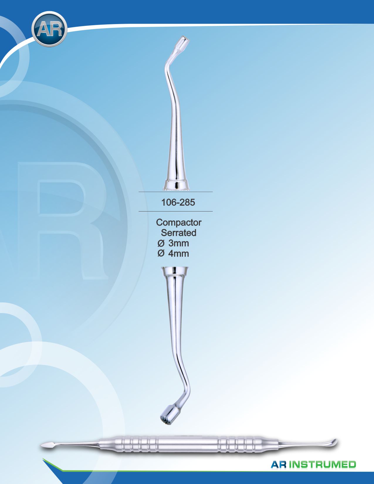 Compactor Serrated 3mm 4mm – AR Instrumed, Implant Surgical Kits