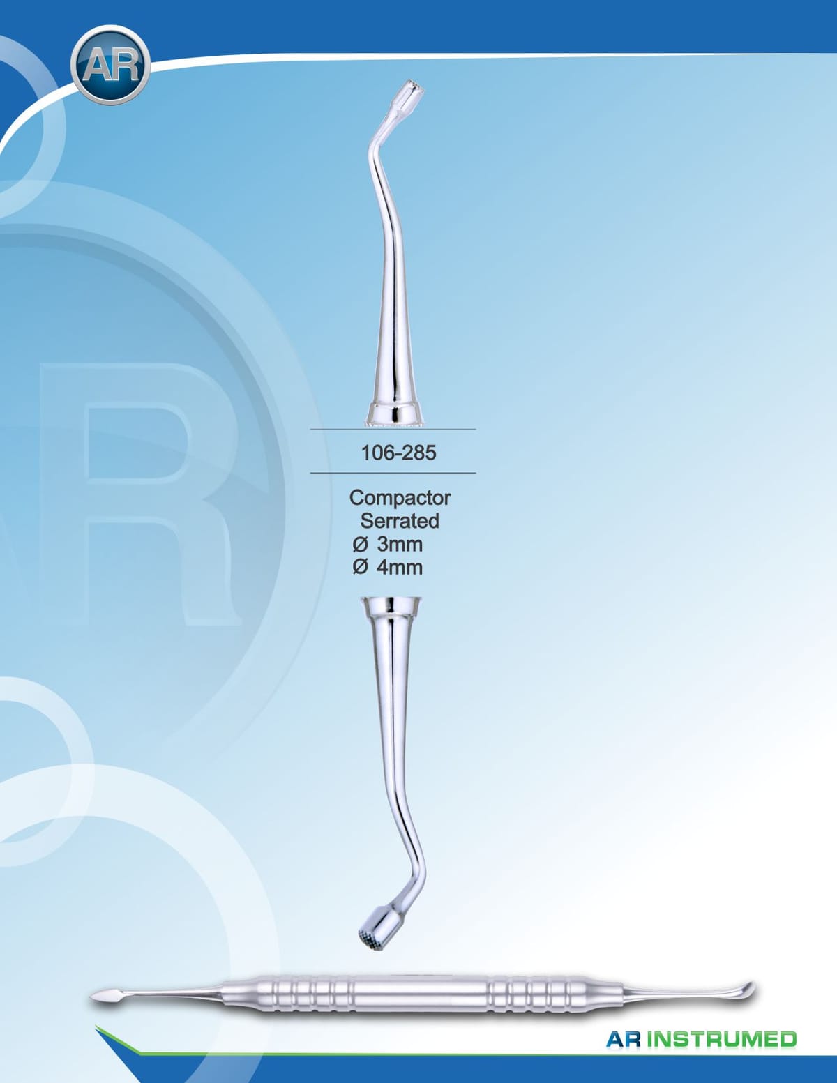 Compactor Serrated 3mm 4mm – AR Instrumed, Implantology