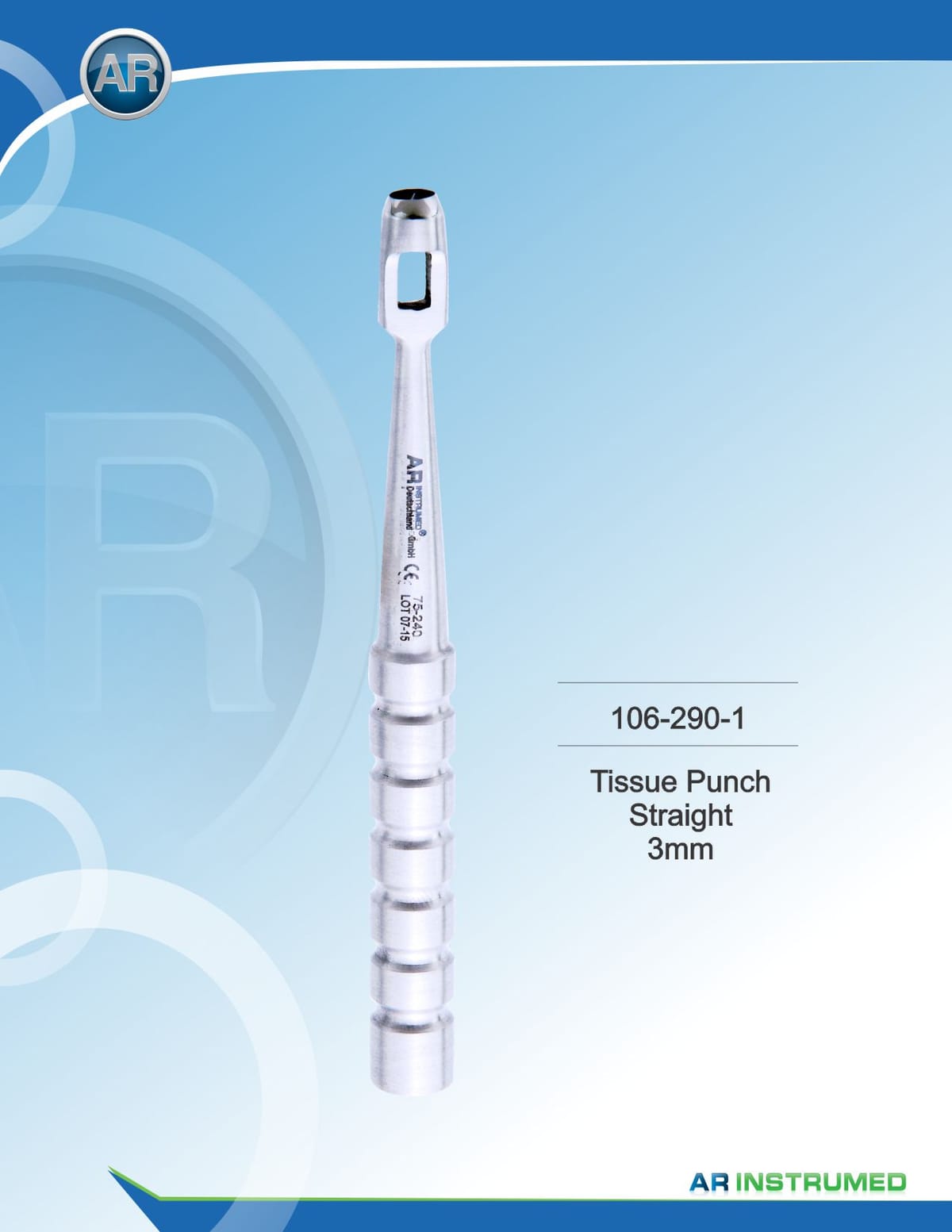 Tissue Punch Straight 3mm – AR Instrumed, System-Independent Instruments and Accessories