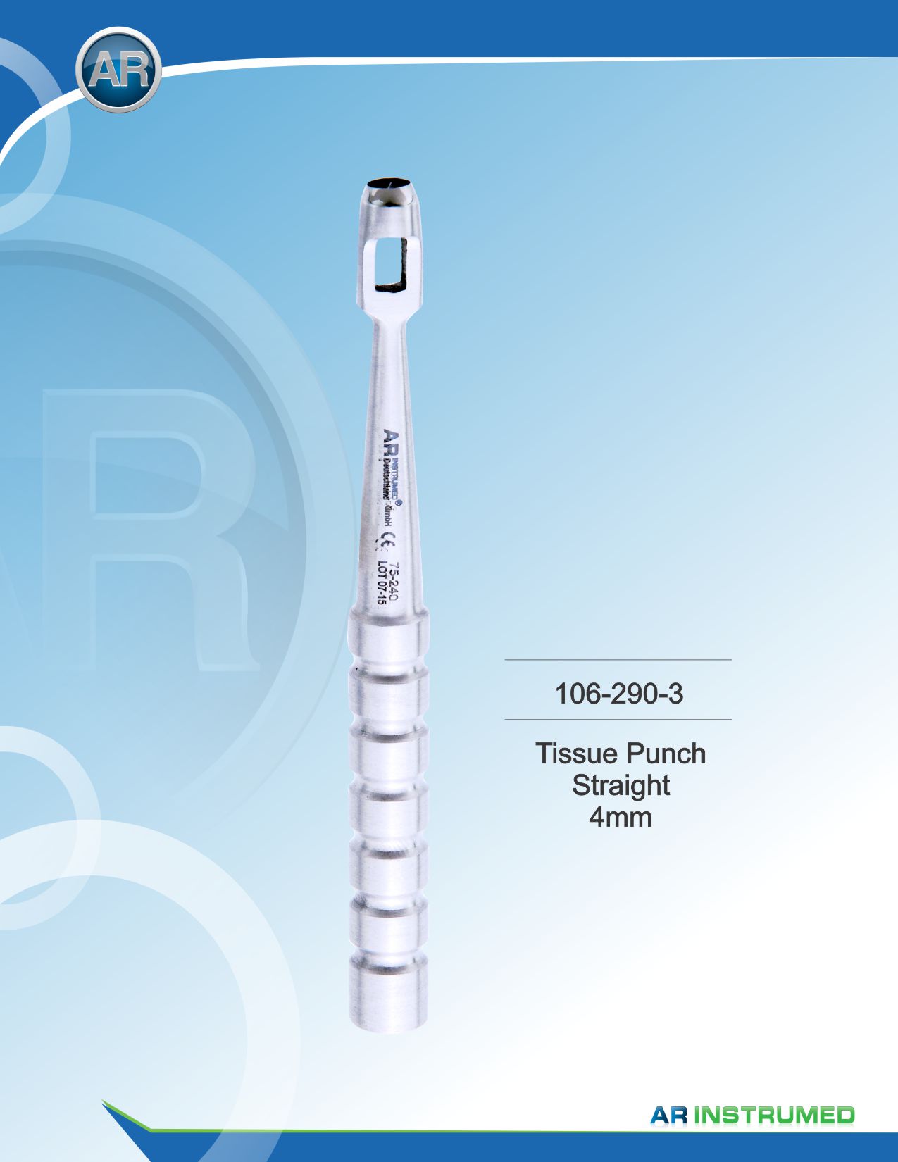 Tissue Punch Straight 4mm – AR Instrumed, Implant-related Equipment