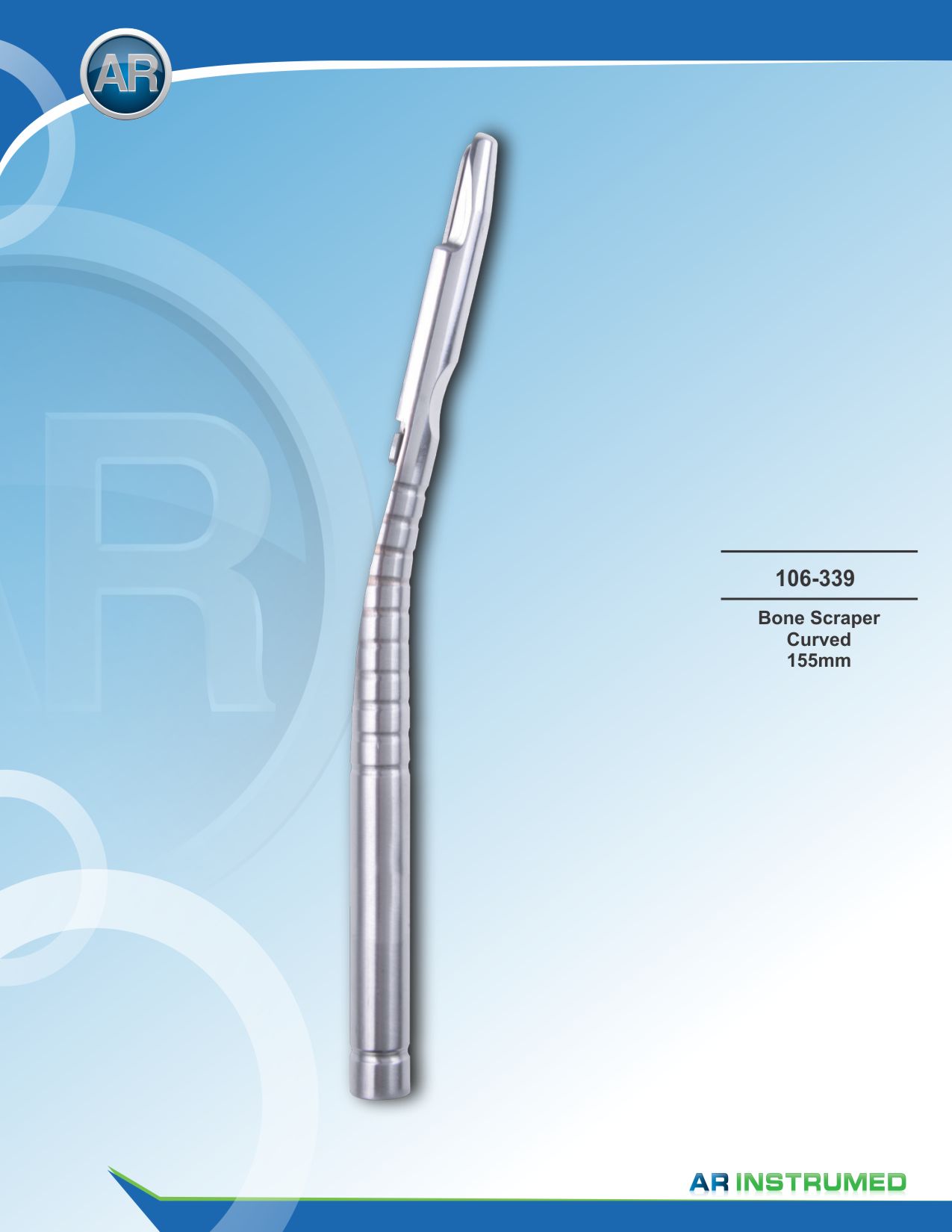 Bone Scraper Curved 15.5cm