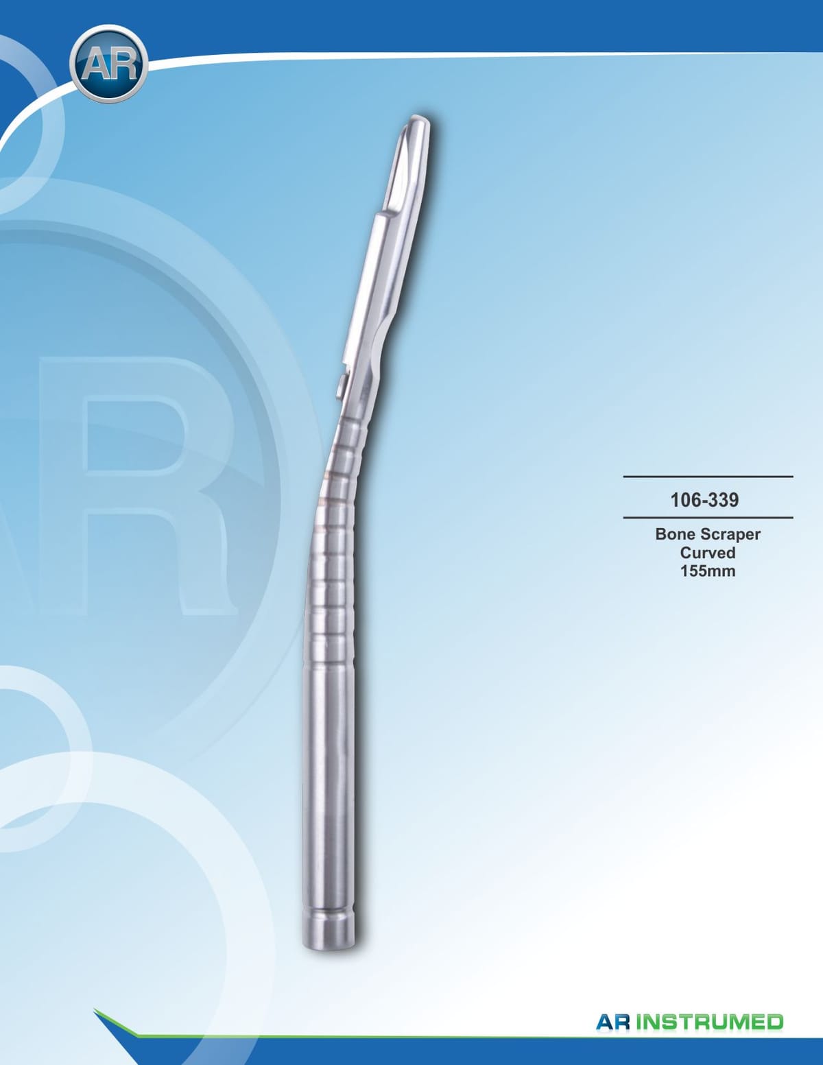 Bone Scraper Curved 15.5cm – AR Instrumed, Chirurgische Instrumente