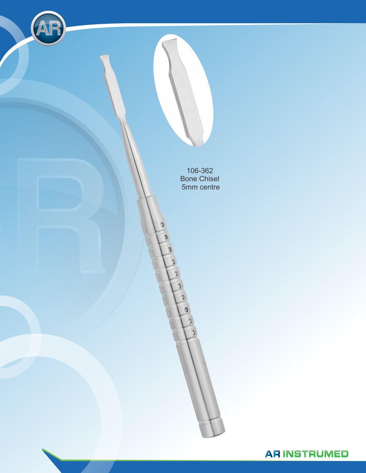 Bone Chisel Straight Centre 5mm – AR Instrumed, Bone Rongeurs & Chisels