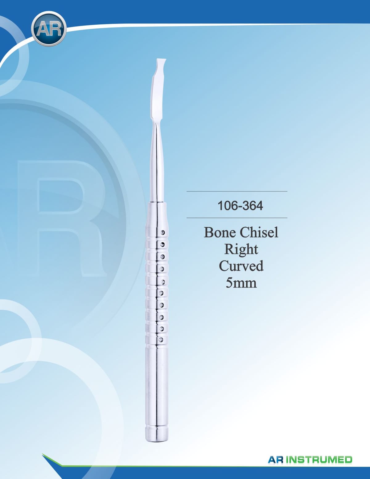 Bone Chisel Right Curved 5mm – AR Instrumed, Chirurgische Instrumente