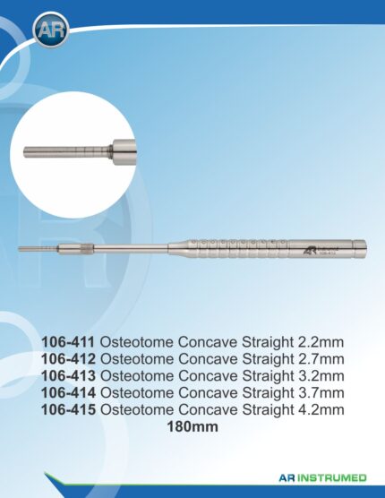 Osteotome Straight-Concave Marks: 1,0-1,2-1,4-1,6-1,8 3.2-180mm