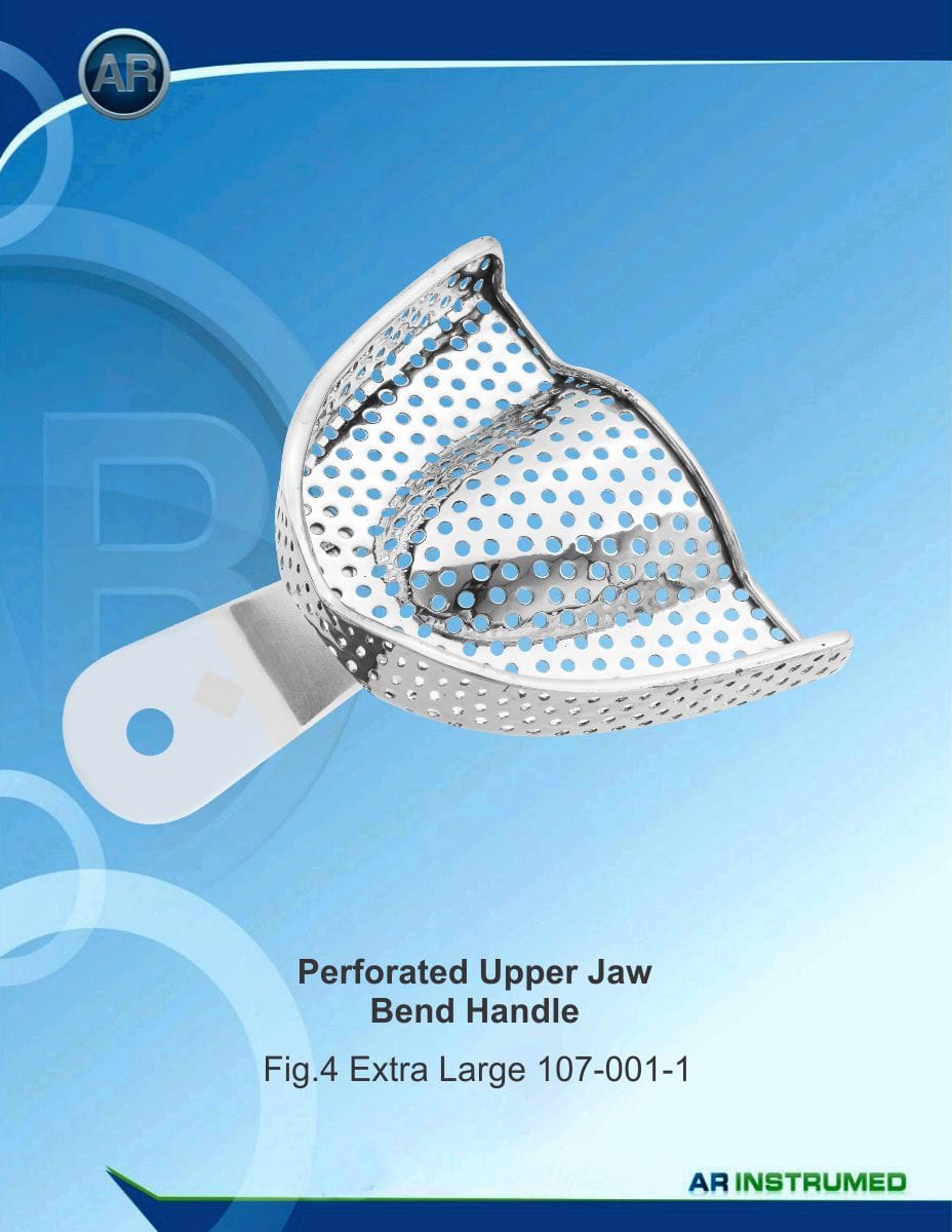 Impression Tray Perforated Upper Jaw Bend Handle Rimlock Fig.4 Extra Large – AR Instrumed, Abdrucklöffel
