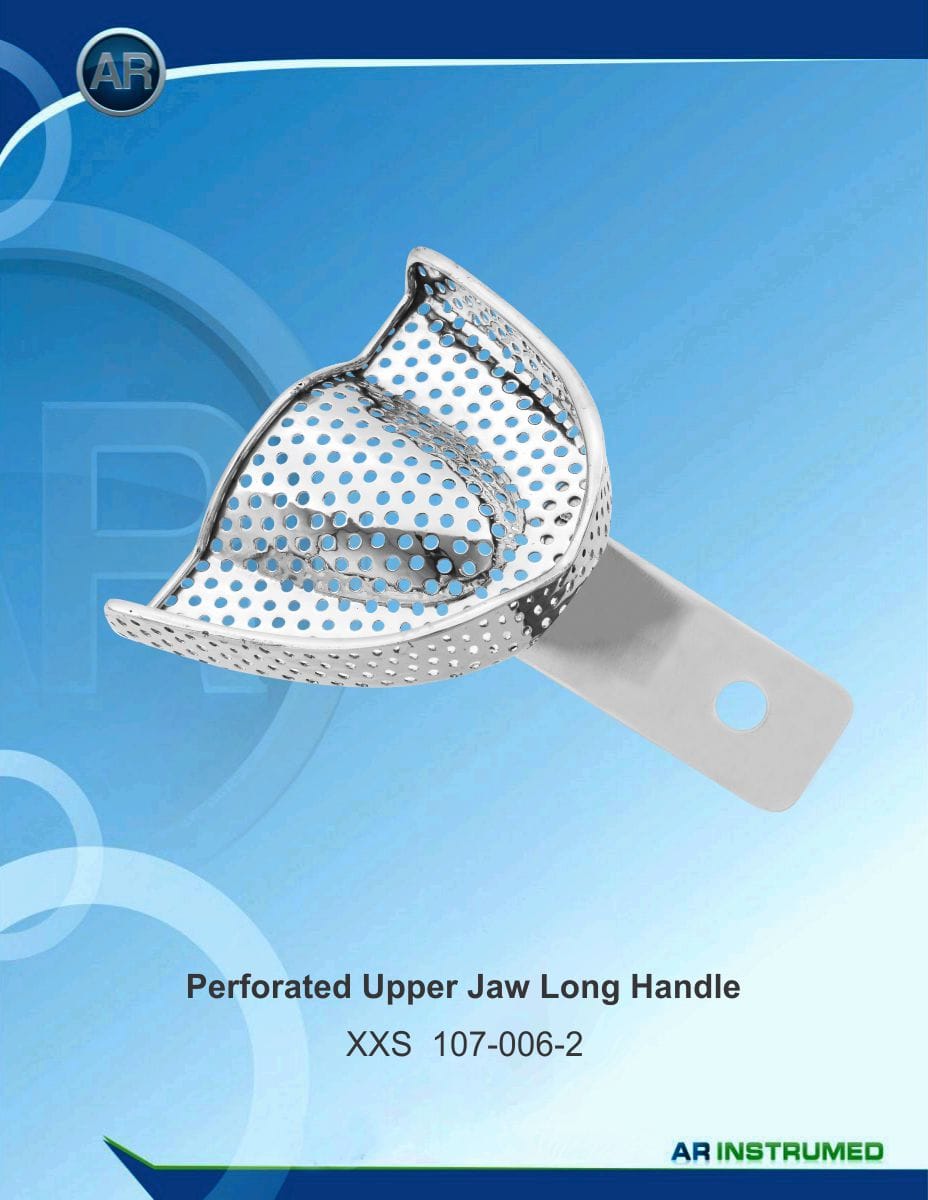 Impression Tray Perforated Upper Jaw Long Handle XXS – AR Instrumed, Impression Trays