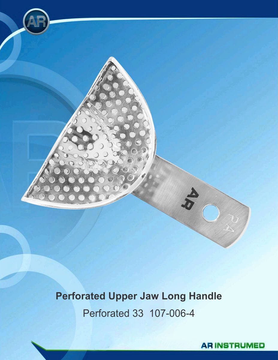 Impression Tray Perforated 33 Upper Jaw Long Handle – AR Instrumed, Impression Trays