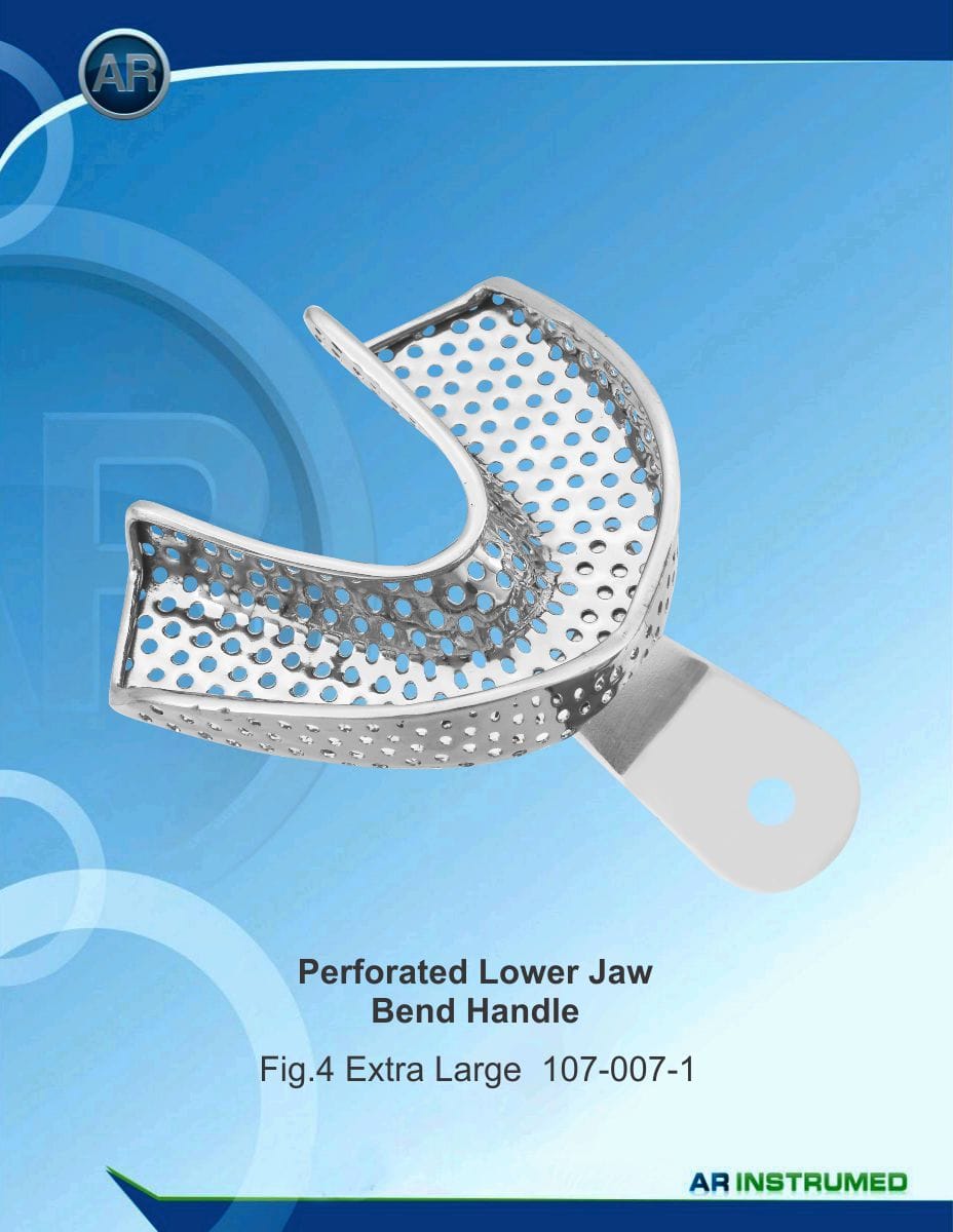 Impression Tray Perforated Lower Jaw Bend Handle Fig.4 Extra Large – AR Instrumed, Impression Trays