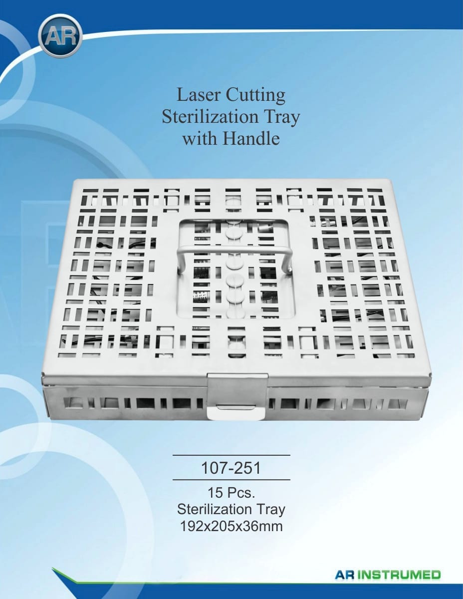 15 pieces. Cassette Holding Tray 192x205x36mm – AR Instrumed, Trays, Sterilcontainer und Zubehör
