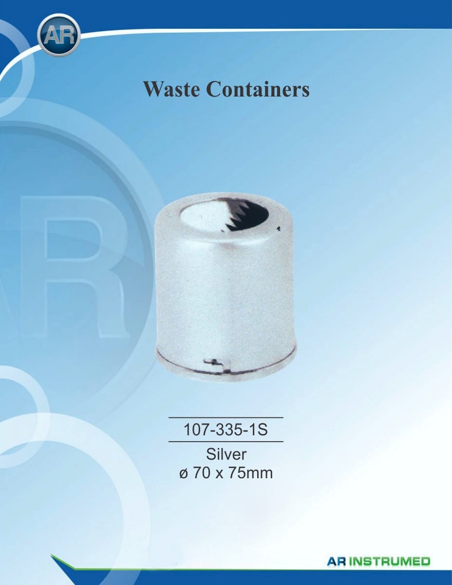 Waste container Silver ø 70 x 75mm – AR Instrumed, Waste Containers