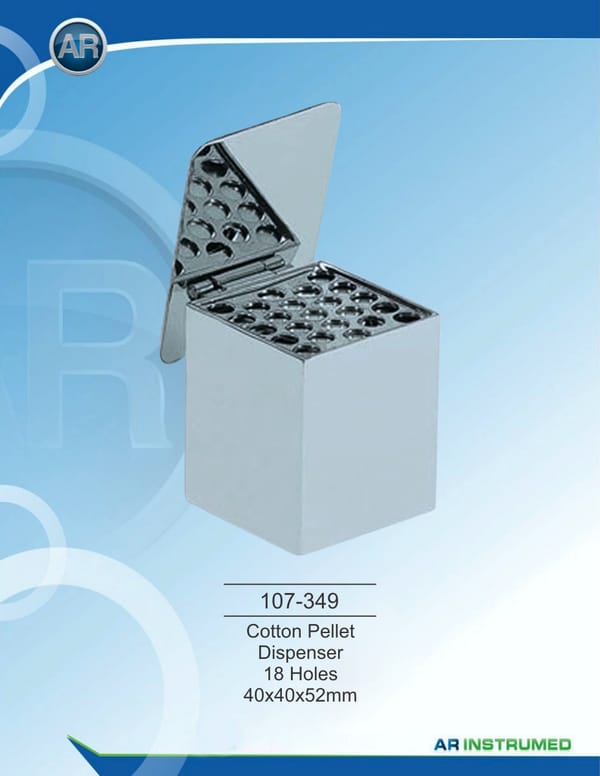 Cotton Pellet Spender 18 Hole 40x40x52mm