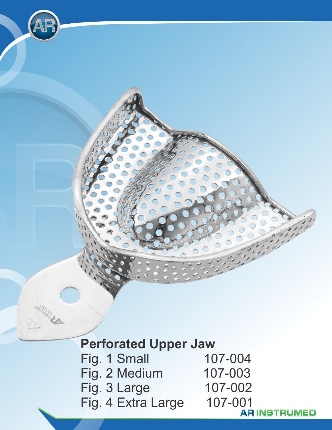 Impression Trays Perforated Upper Jaw Fig.1 Small – AR Instrumed, Impression Trays
