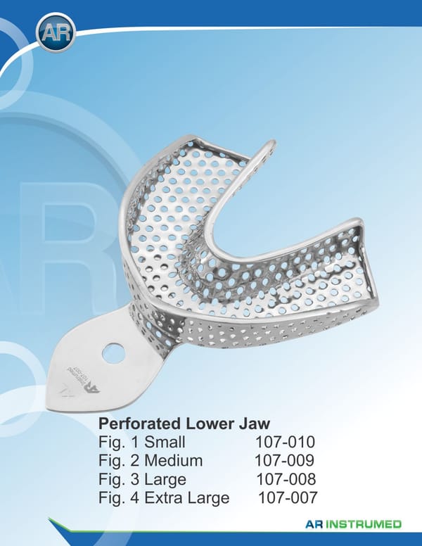 Impression Trays Perforated Lower Jaw Fig.4 Extra Large