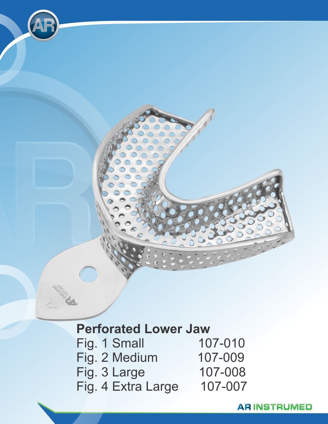 Impression Trays Perforated Lower Jaw Fig.3 Large – AR Instrumed, Impression Trays