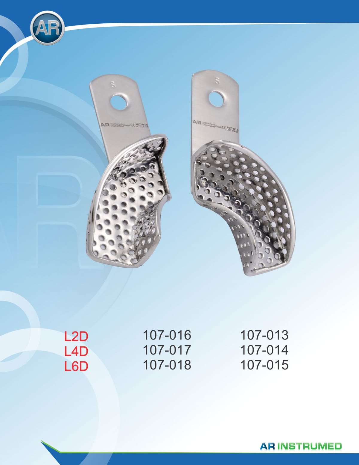 Impression Trays Perforated L4D Medium – AR Instrumed, Impression Trays