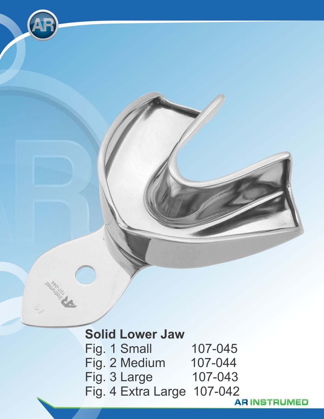 Impression Trays Solid Lower Jaw Fig.3 Large – AR Instrumed, Abdrucklöffel