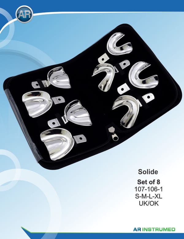 Impression Tray Rimlock Solid Set of 8 S-M-L-XL Upper/Lower