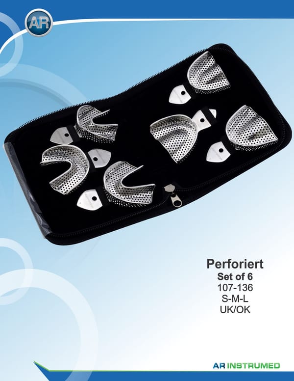 Impression Tray Rimlock Perforated Set of 6 S-M-L Upper/Lower