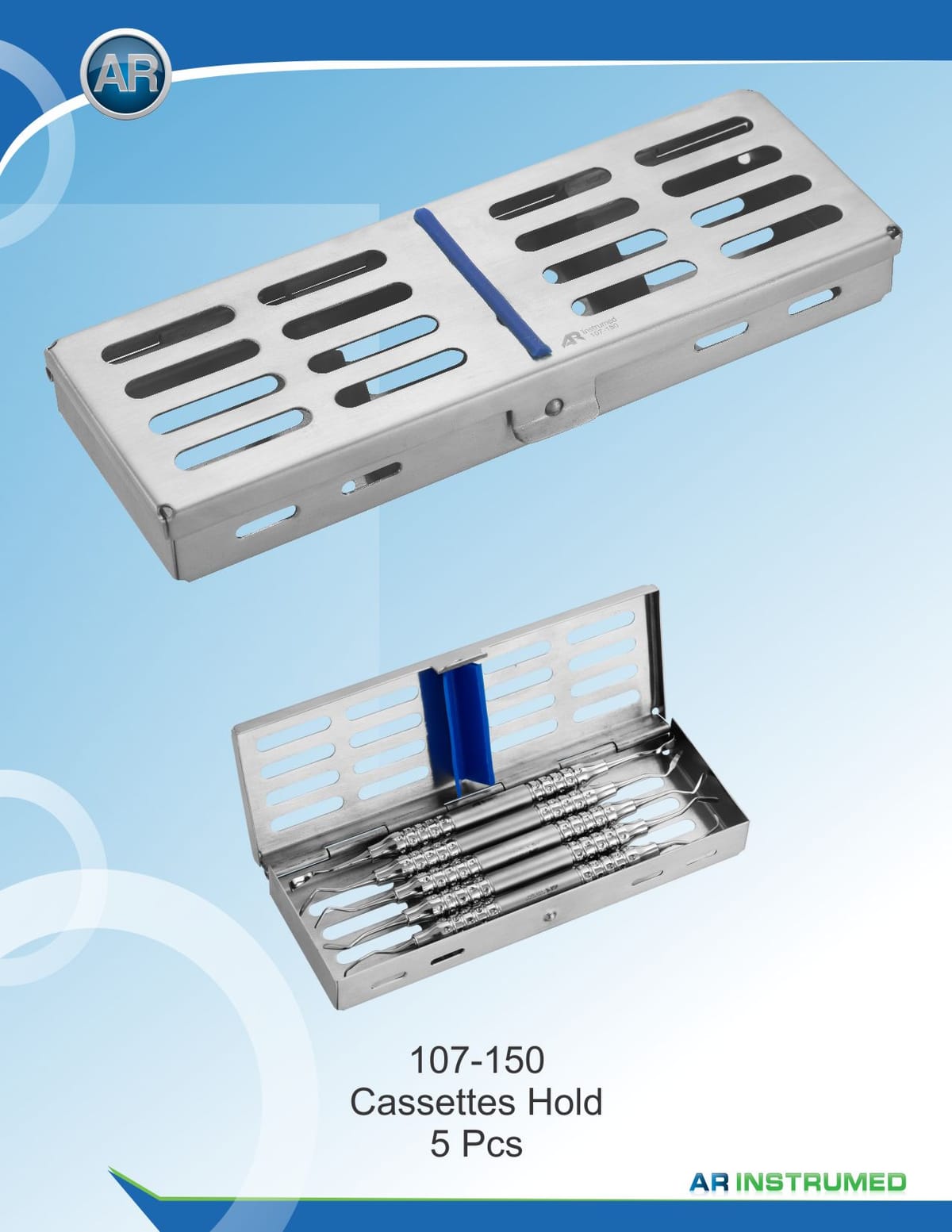 5 Pcs. Sterilization Tray 182x72x34mm – AR Instrumed, Trays, Sterilization Containers and Accessories