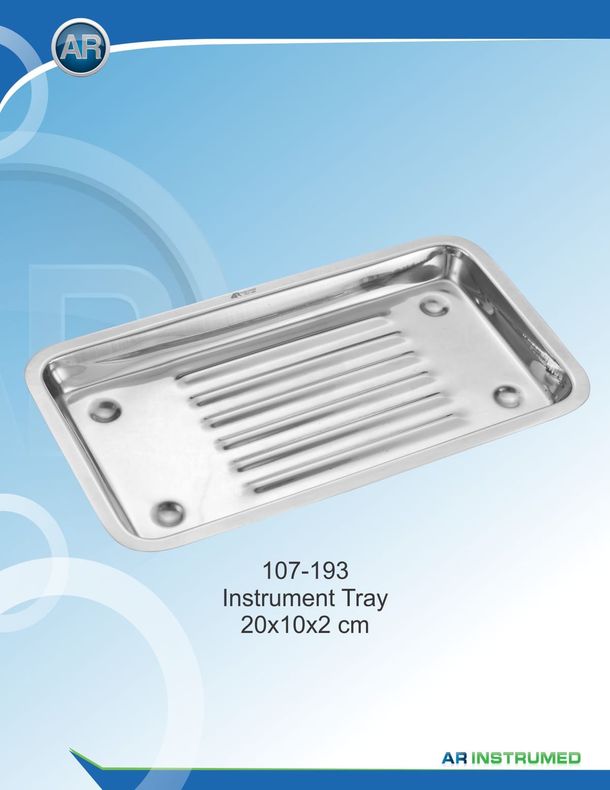Instrument Tray 20x10x2cm – AR Instrumed, Trays, Sterilcontainer und Zubehör