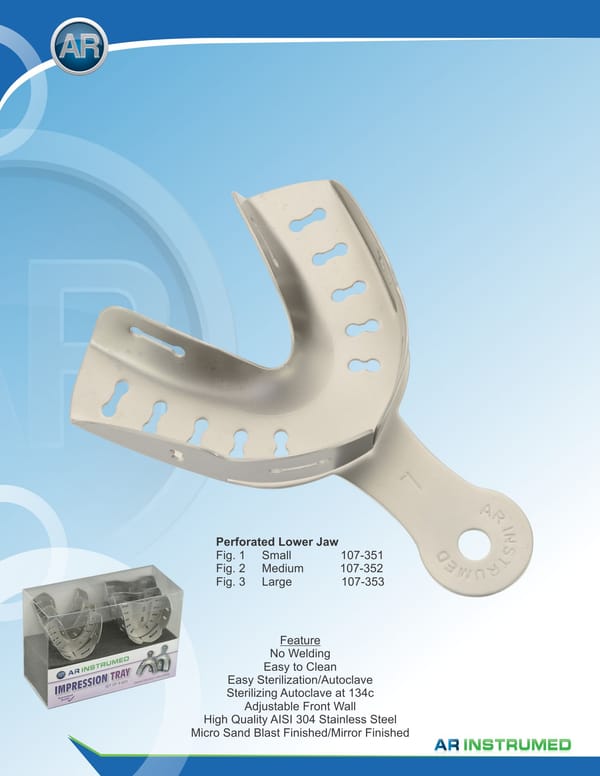 Impression Trays Perforated Lower Jaw Fig.2 Medium