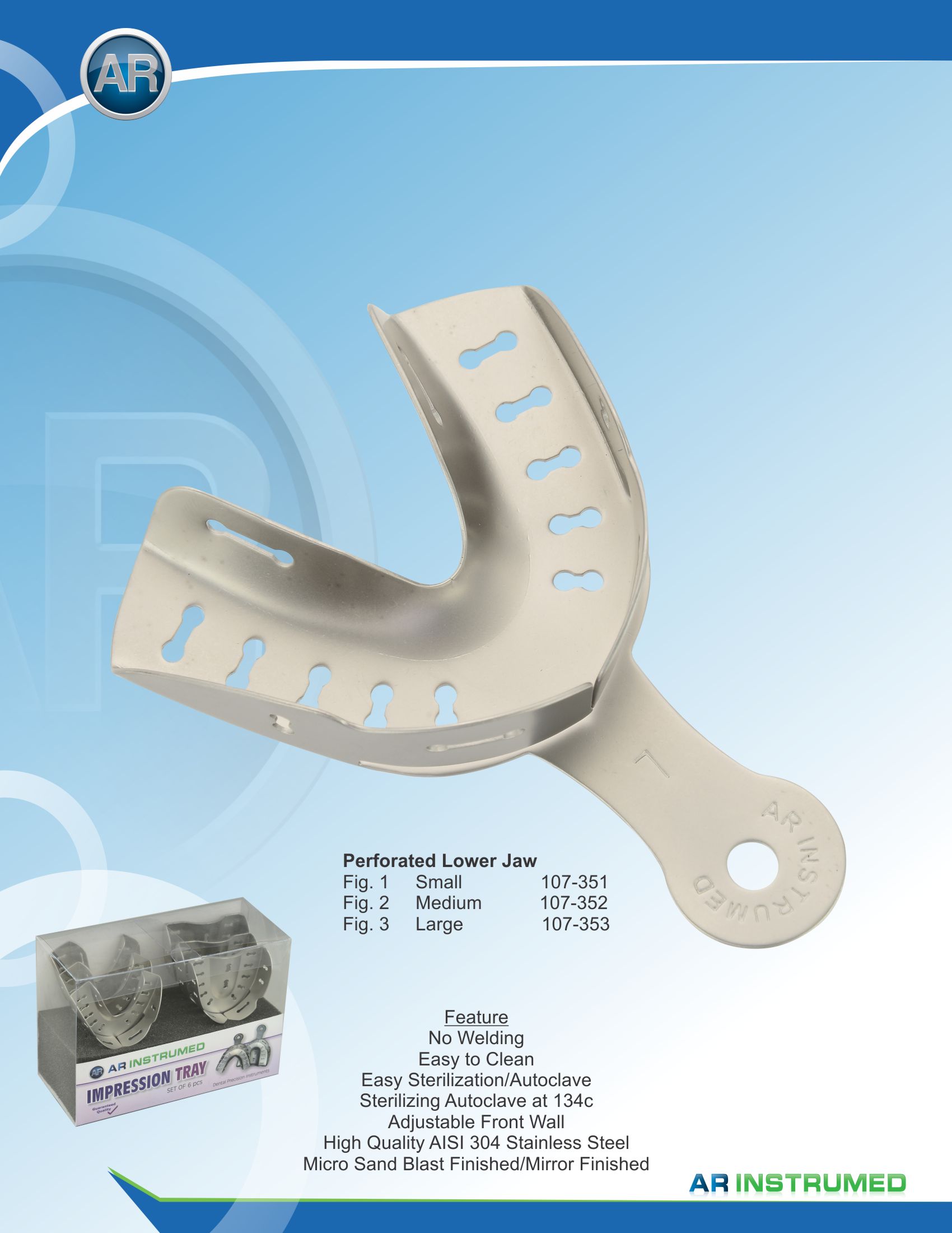Impression Trays Perforated Lower Jaw Fig.1 Small