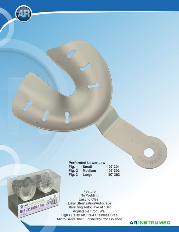Impression Trays Perforated Lower Jaw Fig.3 Large