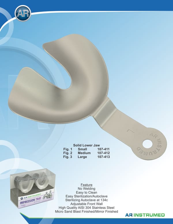 Impression Trays Solid Lower Jaw Fig.3 Large