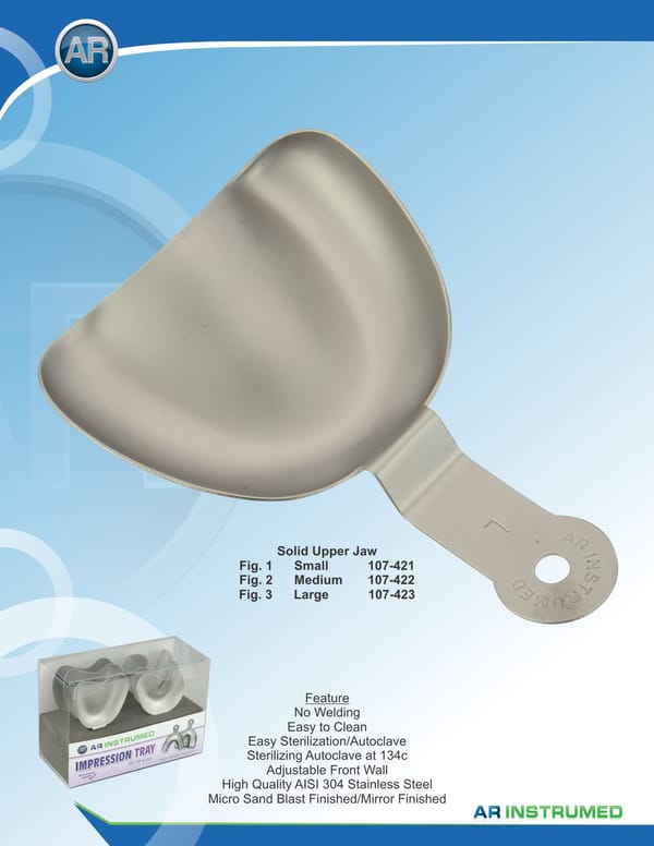 Impression Trays Solid Upper Jaw Fig.3 Large