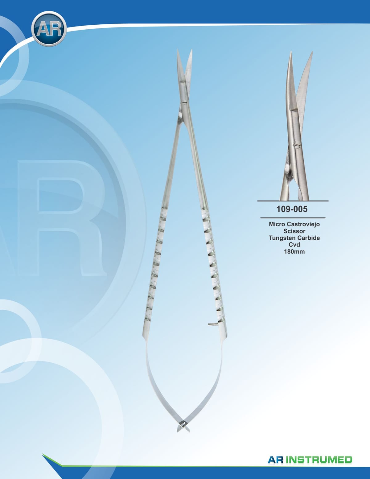 Micro Castroviejo Scissor Curved 18cm – AR Instrumed, Chirurgische Instrumente