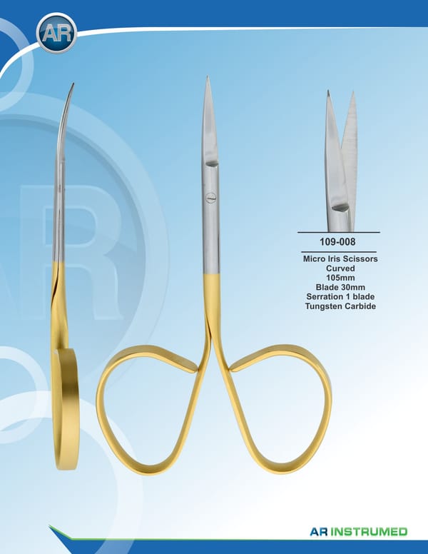 Micro Iris Scissor Curved 10.5cm Blade 30mm Serration 1 Blade