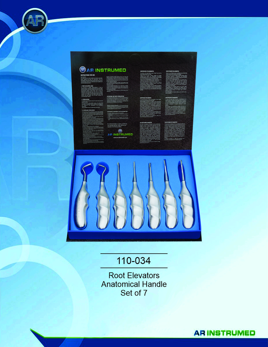Root Elevators Anatomical Handle Set of 7