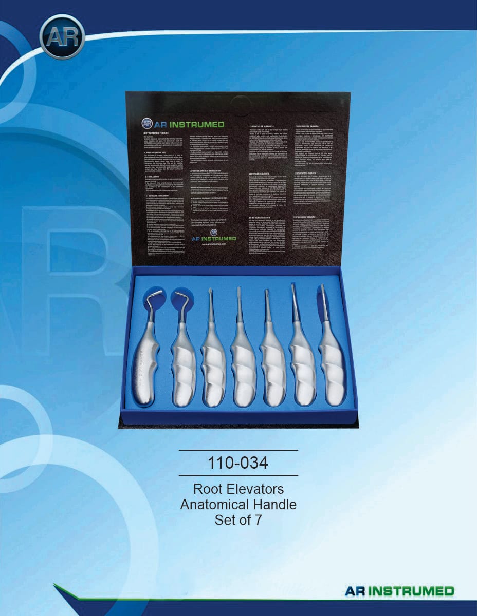Root Elevators Anatomical Handle Set of 7 – AR Instrumed, Root Elevators