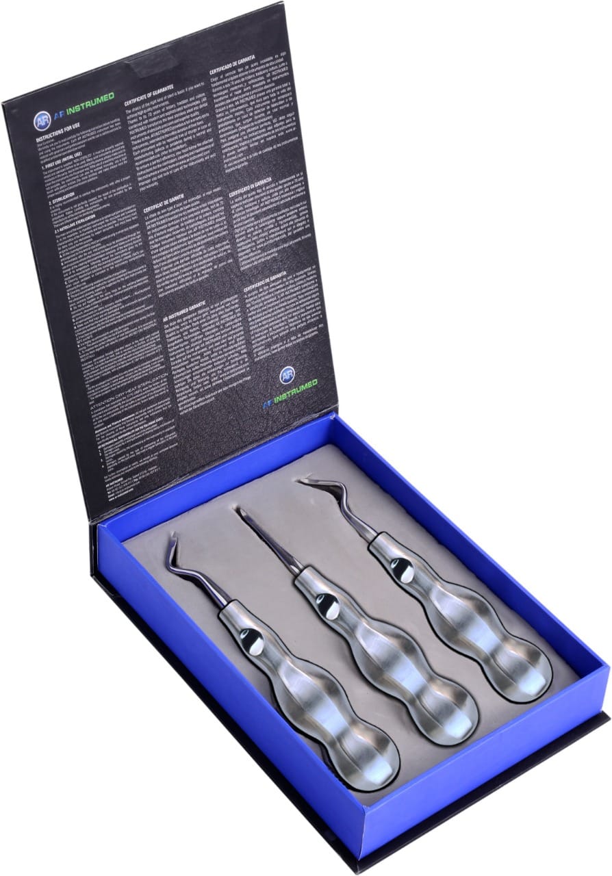 Heidbrink Set of 3 Round Handle – AR Instrumed, Root Elevators